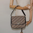 Christian Dior Trotter Canvas Shoulder Bag Brown Gold Auth MX010-21
