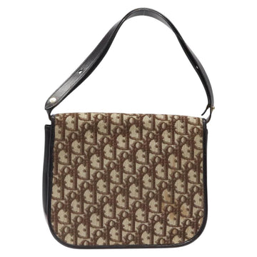 Christian Dior Trotter Canvas Shoulder Bag Brown Gold Auth MX010 - 0