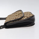 Christian Dior Trotter Canvas Shoulder Bag Brown Gold Auth MX010-4