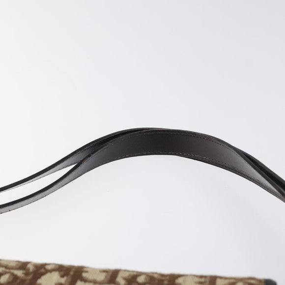 Christian Dior Trotter Canvas Shoulder Bag Brown Gold Auth MX010