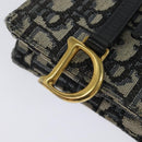 Christian Dior Oblique Chain Trotter Canvas Shoulder Bag Navy Auth MX012-10