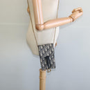 Christian Dior Oblique Chain Trotter Canvas Shoulder Bag Navy Auth MX012-22
