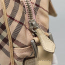 BURBERRY Nova Check Blue Label Shoulder Bag Nylon Pink Silver Auth MX014-10