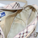 BURBERRY Nova Check Blue Label Shoulder Bag Nylon Pink Silver Auth MX014-19