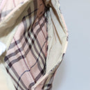 BURBERRY Nova Check Blue Label Shoulder Bag Nylon Pink Silver Auth MX014-21