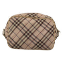 BURBERRY Nova Check Blue Label Shoulder Bag Nylon Pink Silver Auth MX014-2