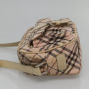 BURBERRY Nova Check Blue Label Shoulder Bag Nylon Pink Silver Auth MX014-4