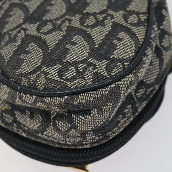 Christian Dior Trotter Canvas Saddle Pouch Navy Auth MX016