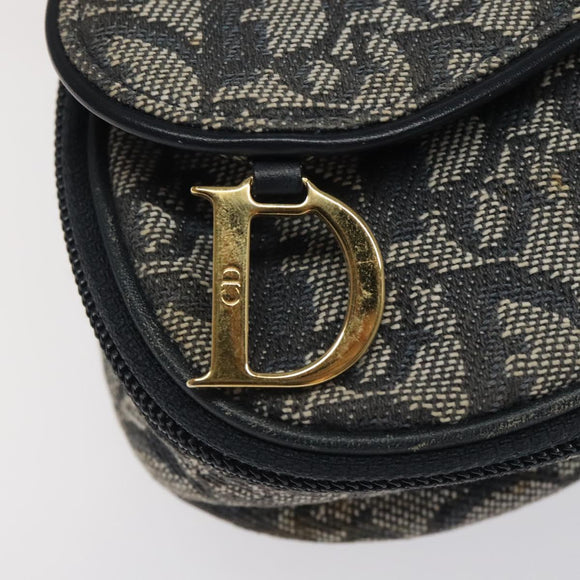 Christian Dior Trotter Canvas Saddle Pouch Navy Auth MX016