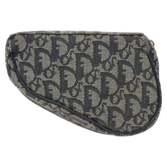 Christian Dior Trotter Canvas Saddle Pouch Navy Auth MX016