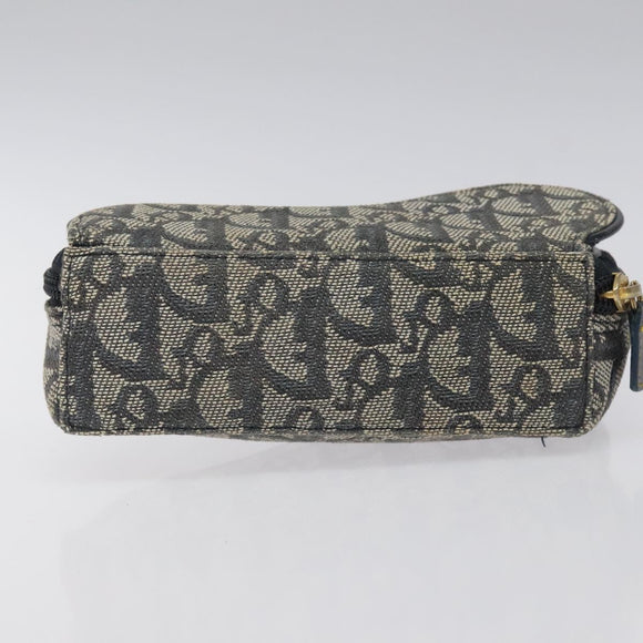 Christian Dior Trotter Canvas Saddle Pouch Navy Auth MX016