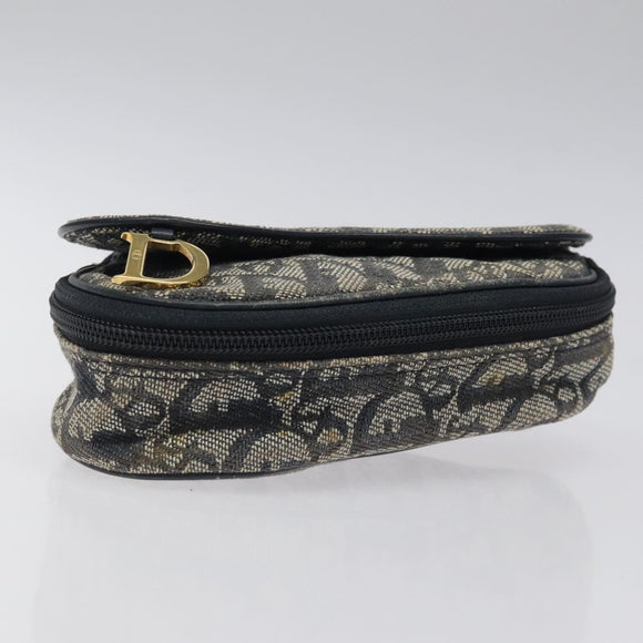 Christian Dior Trotter Canvas Saddle Pouch Navy Auth MX016