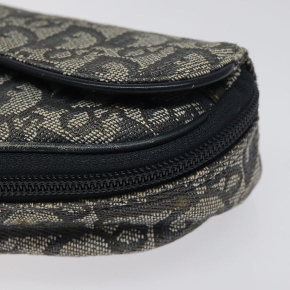 Christian Dior Trotter Canvas Saddle Pouch Navy Auth MX016