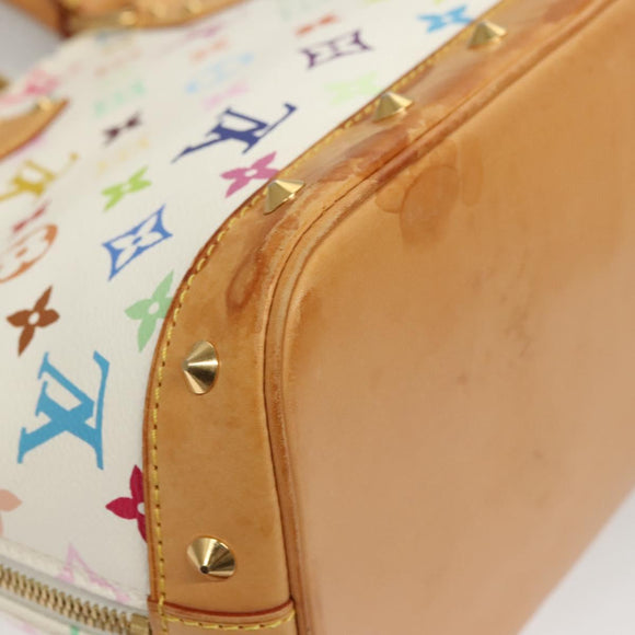 LOUIS VUITTON Monogram Multicolor Alma Hand Bag White M92647 LV Auth MX019