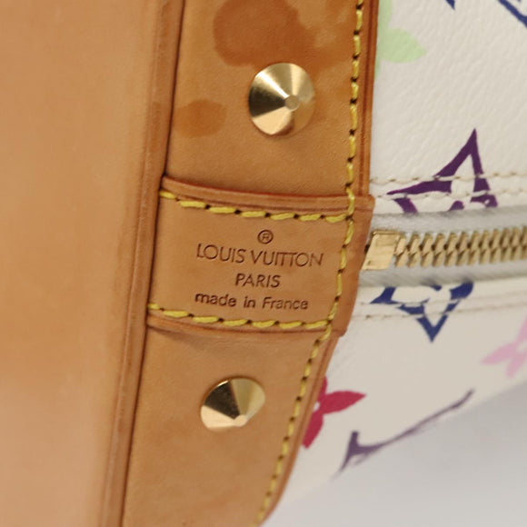 LOUIS VUITTON Monogram Multicolor Alma Hand Bag White M92647 LV Auth MX019