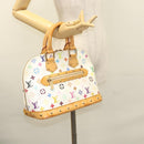 LOUIS VUITTON Monogram Multicolor Alma Hand Bag White M92647 LV Auth MX019-23