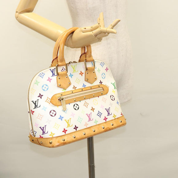 LOUIS VUITTON Monogram Multicolor Alma Hand Bag White M92647 LV Auth MX019