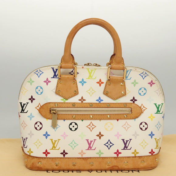 LOUIS VUITTON Monogram Multicolor Alma Hand Bag White M92647 LV Auth MX019