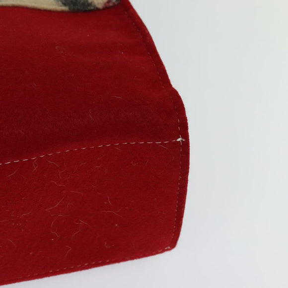 BURBERRY Nova Check Blue Label Hand Bag Wool Beige Auth MX023