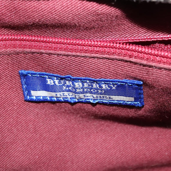 BURBERRY Nova Check Blue Label Hand Bag Wool Beige Auth MX023