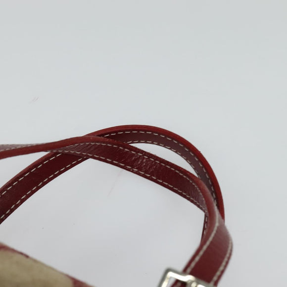BURBERRY Nova Check Blue Label Hand Bag Wool Beige Auth MX023