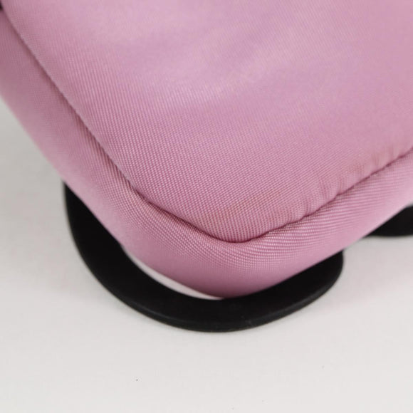 PRADA Smartphone Pouch Shoulder Bag Nylon Pink Silver Auth MX024M