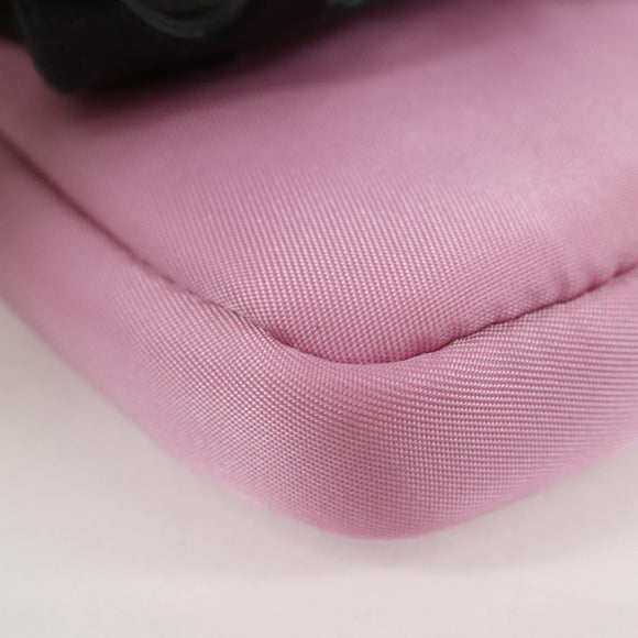 PRADA Smartphone Pouch Shoulder Bag Nylon Pink Silver Auth MX024M