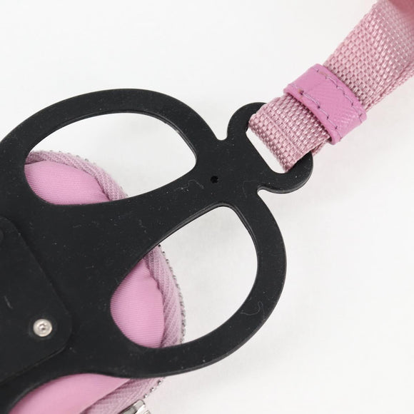 PRADA Smartphone Pouch Shoulder Bag Nylon Pink Silver Auth MX024M