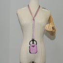 PRADA Smartphone Pouch Shoulder Bag Nylon Pink Silver Auth MX024M-26