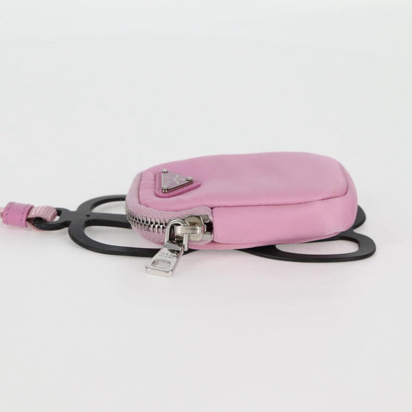 PRADA Smartphone Pouch Shoulder Bag Nylon Pink Silver Auth MX024M