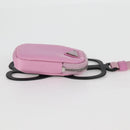 PRADA Smartphone Pouch Shoulder Bag Nylon Pink Silver Auth MX024M-4