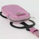 PRADA Smartphone Pouch Shoulder Bag Nylon Pink Silver Auth MX024M-6
