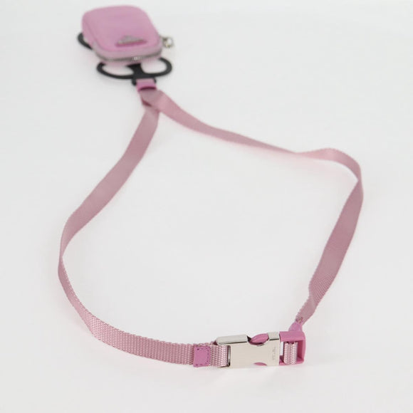 PRADA Smartphone Pouch Shoulder Bag Nylon Pink Silver Auth MX024M