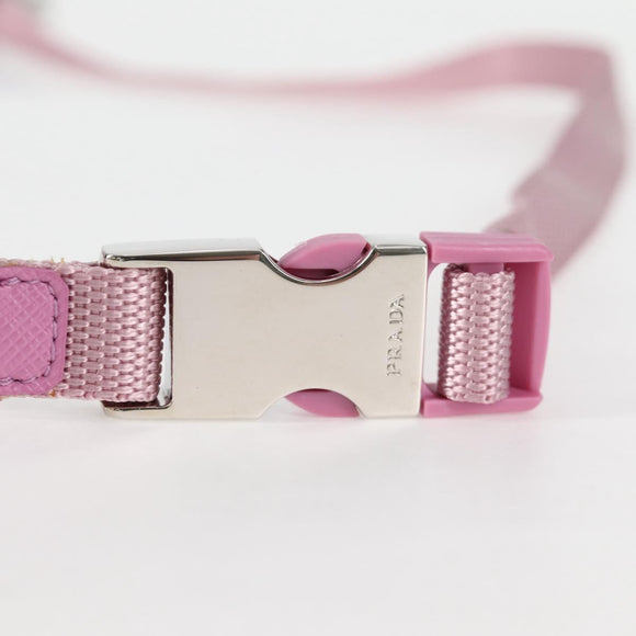 PRADA Smartphone Pouch Shoulder Bag Nylon Pink Silver Auth MX024M