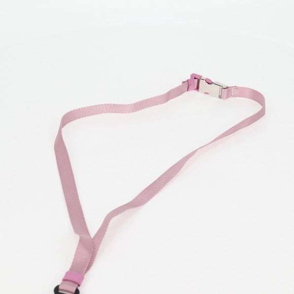 PRADA Smartphone Pouch Shoulder Bag Nylon Pink Silver Auth MX024M