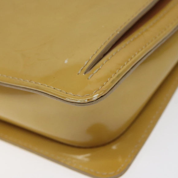 LOUIS VUITTON Monogram Vernis Motto Accessory Pouch Beige M91136 LV Auth MX027