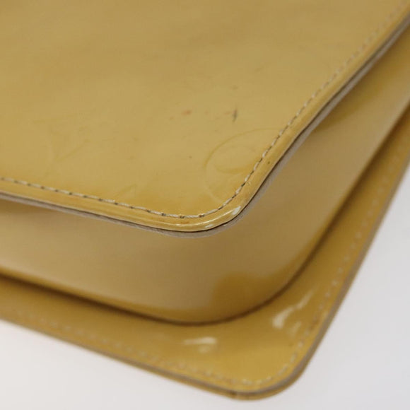 LOUIS VUITTON Monogram Vernis Motto Accessory Pouch Beige M91136 LV Auth MX027