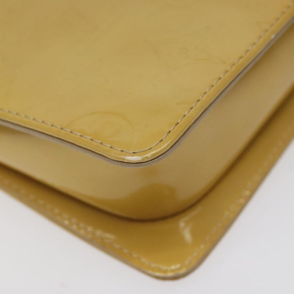 LOUIS VUITTON Monogram Vernis Motto Accessory Pouch Beige M91136 LV Auth MX027