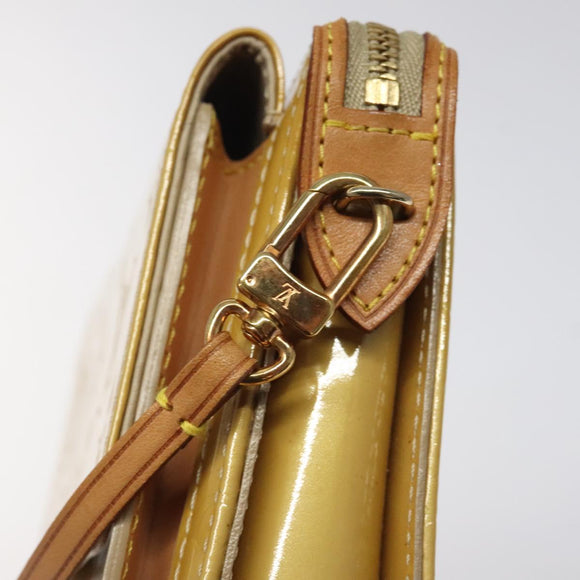 LOUIS VUITTON Monogram Vernis Motto Accessory Pouch Beige M91136 LV Auth MX027