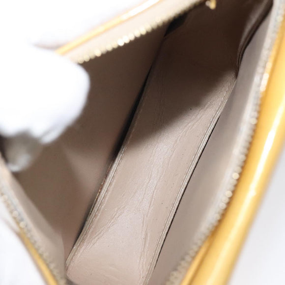 LOUIS VUITTON Monogram Vernis Motto Accessory Pouch Beige M91136 LV Auth MX027