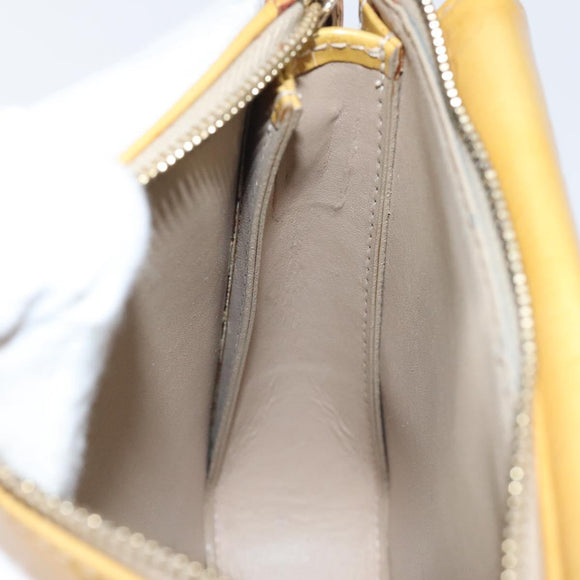 LOUIS VUITTON Monogram Vernis Motto Accessory Pouch Beige M91136 LV Auth MX027