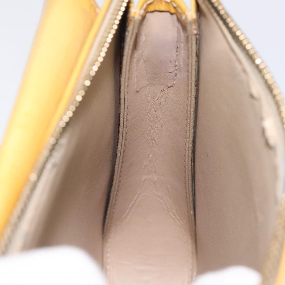 LOUIS VUITTON Monogram Vernis Motto Accessory Pouch Beige M91136 LV Auth MX027