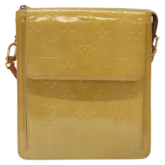 LOUIS VUITTON Monogram Vernis Motto Accessory Pouch Beige M91136 LV Auth MX027