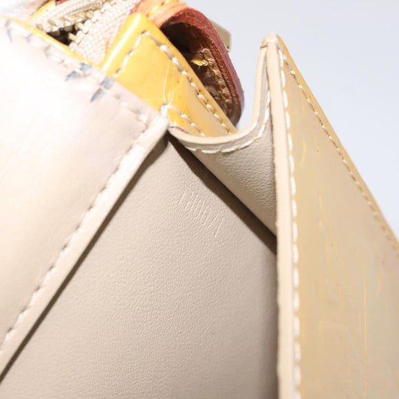 LOUIS VUITTON Monogram Vernis Motto Accessory Pouch Beige M91136 LV Auth MX027