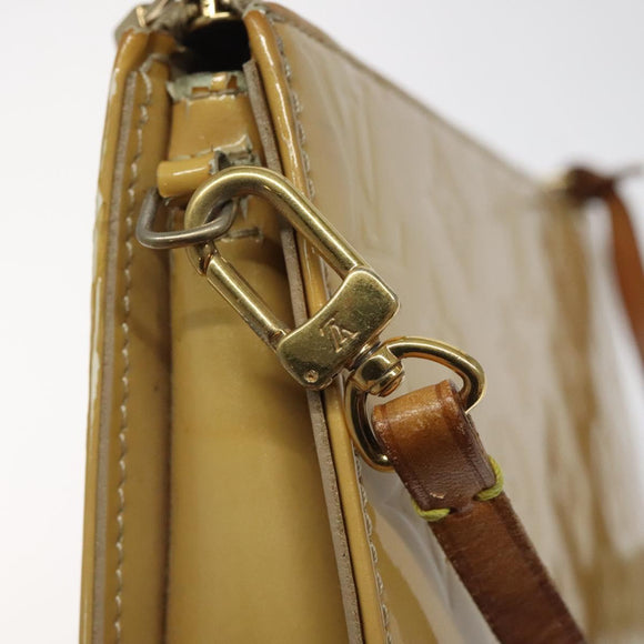 LOUIS VUITTON Monogram Vernis Lexington Accessory Pouch Beige M91010 Auth MX028