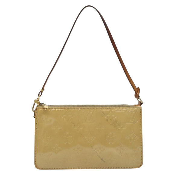 LOUIS VUITTON Monogram Vernis Lexington Accessory Pouch Beige M91010 Auth MX028
