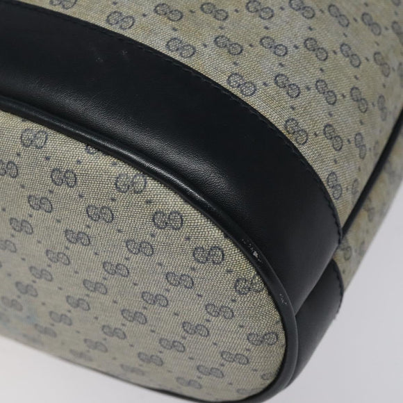 GUCCI Micro GG Supreme Shoulder Bag PVC Navy Gold Auth MX035