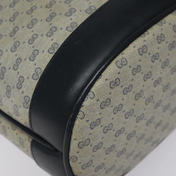 GUCCI Micro GG Supreme Shoulder Bag PVC Navy Gold Auth MX035