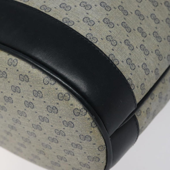 GUCCI Micro GG Supreme Shoulder Bag PVC Navy Gold Auth MX035