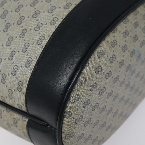 GUCCI Micro GG Supreme Shoulder Bag PVC Navy Gold Auth MX035